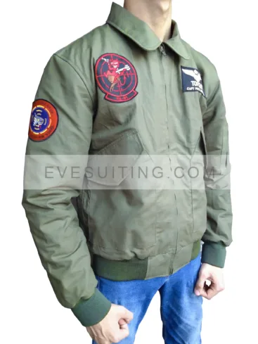 Maverick Tom Cruise Bomber Green Flight Jacket