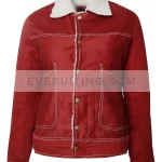 Nancy Wheeler Stranger Things Red Shearling Jacket