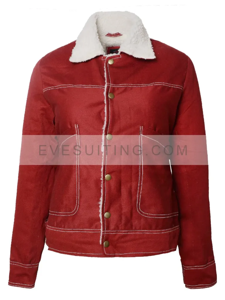 Nancy Wheeler Stranger Things Red Shearling Jacket