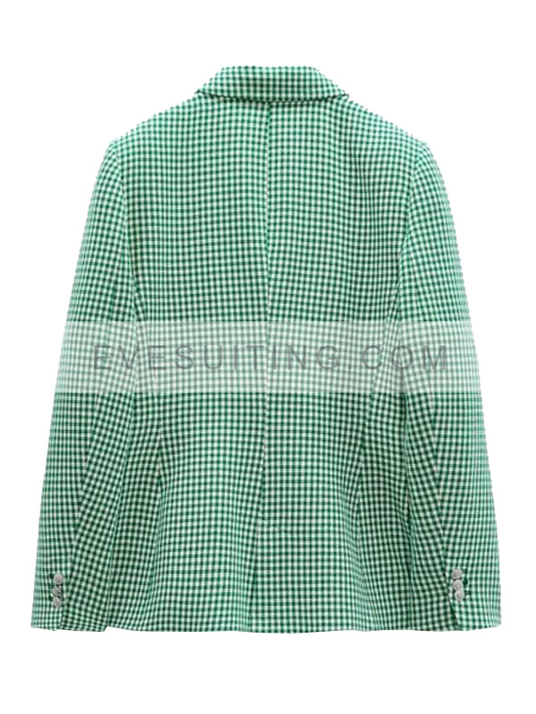 Emily Cooper Emily In Paris Lily Collins Green Houndstooth Blazer