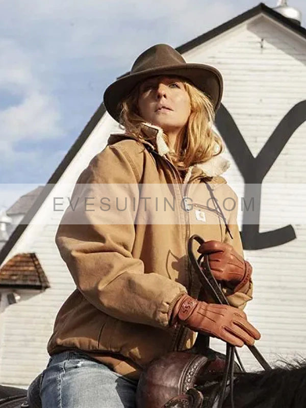 Yellowstone Kelly Reilly Brown Hooded Jacket