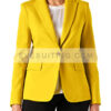 Lily Collins Emily In Paris Yellow Wool Blazer