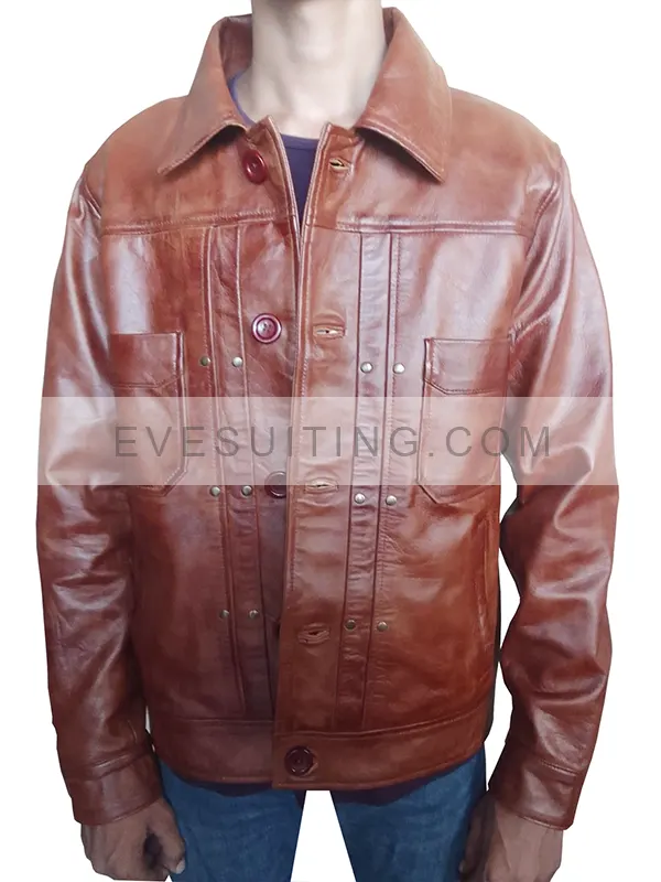 Handmade Leather Brown Jacket For Men