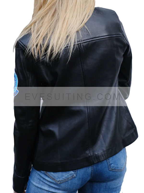 Kelly McGillis (Charlie) Top Gun Black Leather Jacket