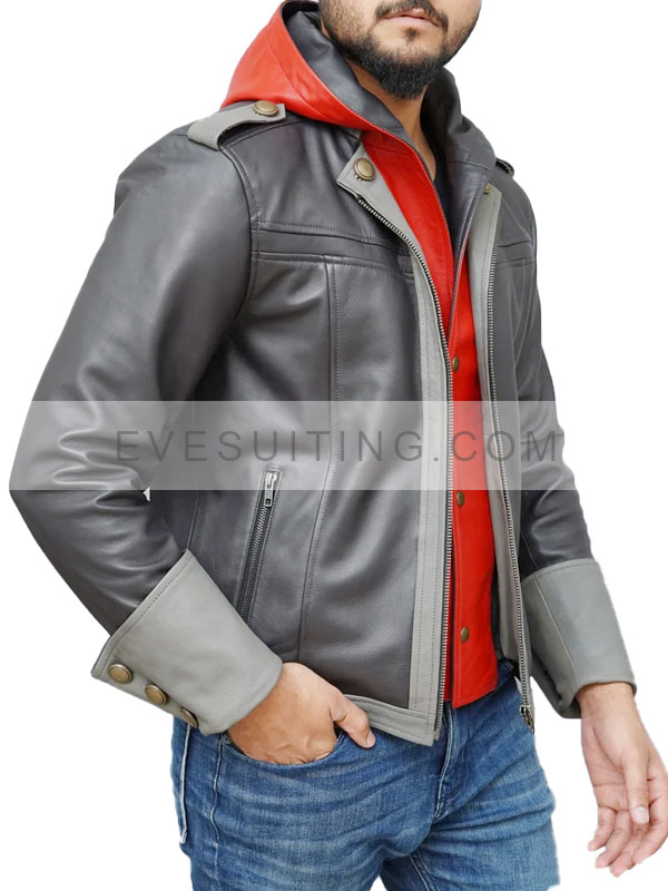 Hearts 4 Cosplay Hooded Leather Jacket