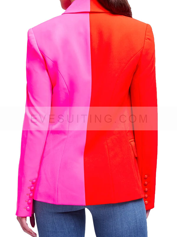 Jaime King Pink & Orange Colorblock Blazer