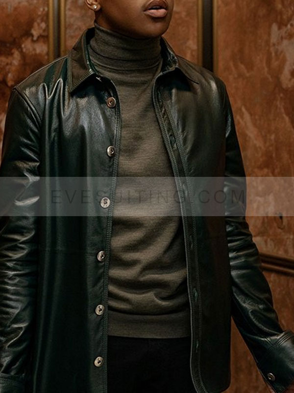 Michael Rainey Jr Power Book II Ghost S02Ep9 Tariq St Patrick Buttoned Leather Jacket