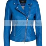 Shadowhunters Isabelle Lightwood Blue Leather Jacket