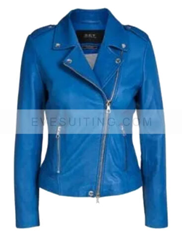 Shadowhunters Isabelle Lightwood Blue Leather Jacket