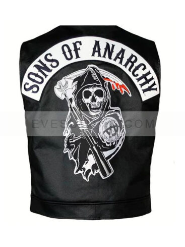Sons of Anarchy Jackson Jax Teller Black Leather Vest