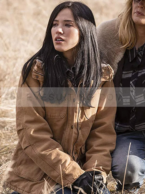 TV Series Yellowstone S02 Monica Dutton Brown Cotton Jacket