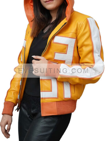 Taishiro Toyomitsu My Hero Academia Yellow Hooded Fatgum Leather Jacket