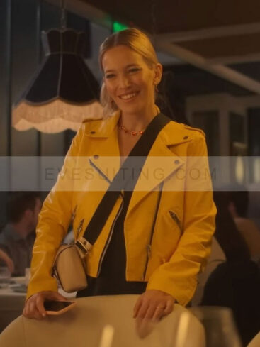 The Marriage App 2022 Luisana Lopilato Yellow Real Leather Jacket