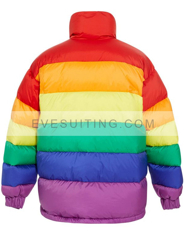 6ix9ine Gooba Rainbow Puffer Down Jacket