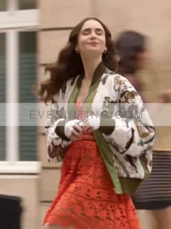 Emily Cooper Emily in Paris Lily Collins Horse Bomber Jacket