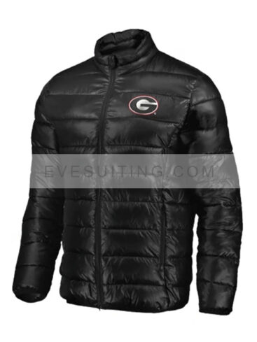 Georgia Bulldogs Black Puffer Zipper Jacket