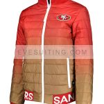 San Francisco 49ers Scarlet And Gold Puffer Jacket