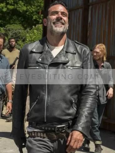 Jeffrey Dean Morgan TV Series The Walking Dead Negan Black Biker Jacket