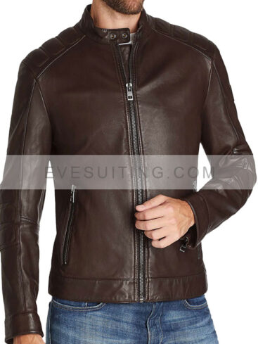Mens Dark Brown Elegant Style Leather Jacket