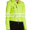 Womens Neon Green Leather Motorcycle Jacket