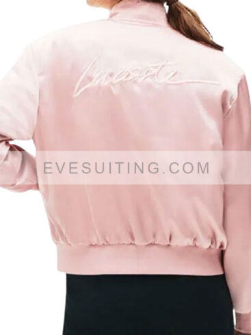 Emily Cooper Emily In Paris Lily Collins Pink Satin Bomber Jacket