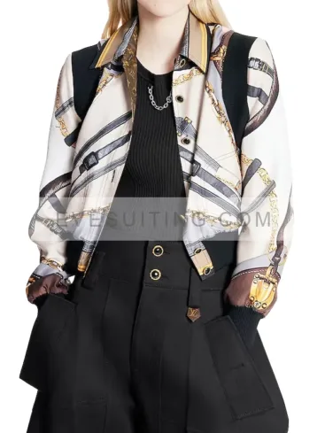 Emily Cooper Emily In Paris S03 Lily Collins Chain Belt Jacket
