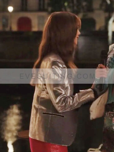 Emily Cooper Emily In Paris Silver Sequin Blazer 