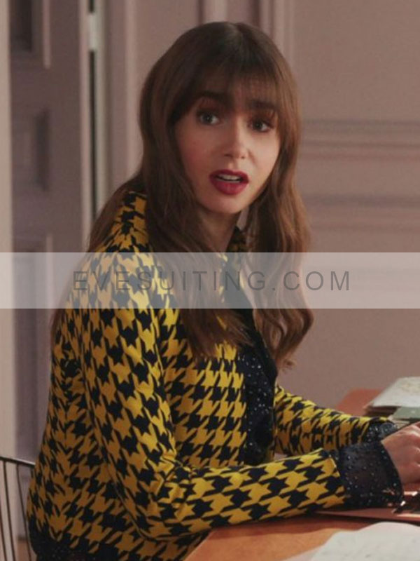 Emily Cooper TV Series Emily in Paris Season O3 Lily Collins Yellow Blazer