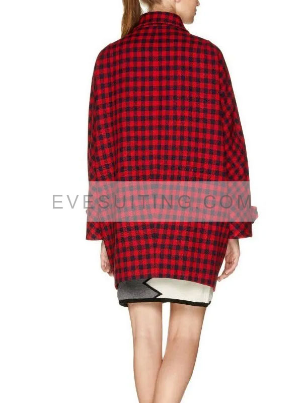 Emily In Paris Red Checked Coat