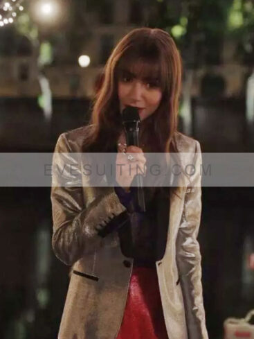 Emily In Paris Season 3 Silver Sequin Blazer