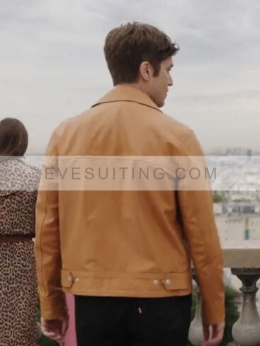 Gabriel S03 Emily in Paris Leather Tan Brown Jacket