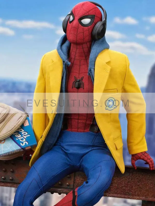 Tom Holland Spider Man Homecoming Yellow Wool Blazer Jacket
