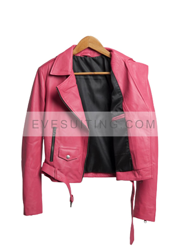 Barbie Pink Leather Biker Jacket