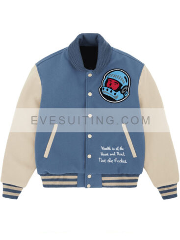 Cafeteria Blue And Off White Letterman Varsity Jacket