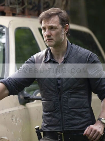 Governor The Walking Dead Black Quilted Vest 