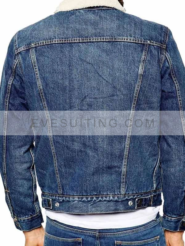 Jughead Jones Riverdale Cole Sprouse Shearling Blue Denim Jacket For Men's 