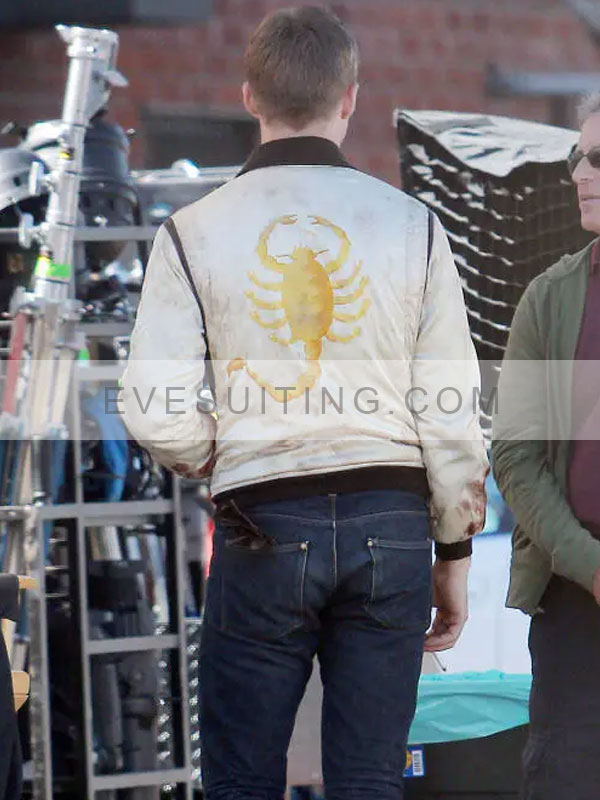 Ryan Gosling White Bomber Scorpion Jacket