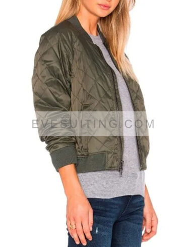 Tracy Spiridakos S08 Chicago PD Green Quilted Jacket