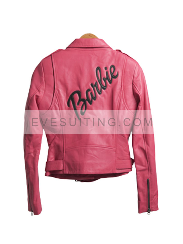 Womens Barbie Pink Leather Jacket