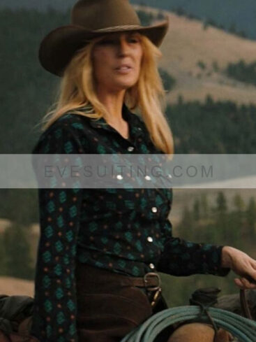 Beth Dutton Yellowstone S05 Green Printed Shirt