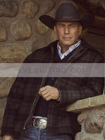 Kevin Costner Yellowstone Plaid Wool Jacket