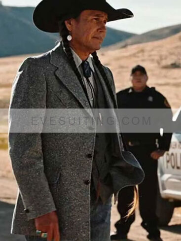 Mo Brings Plenty Tv Series Yellowstone S04 Grey Wool Blazer Coat