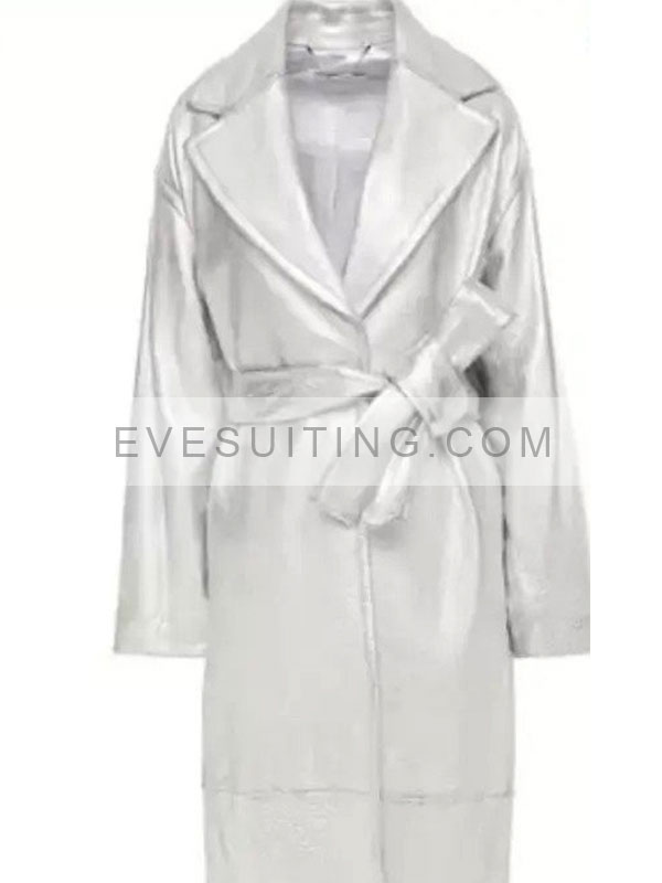 Riverdale Alexandra Cabot Silver Leather Coat