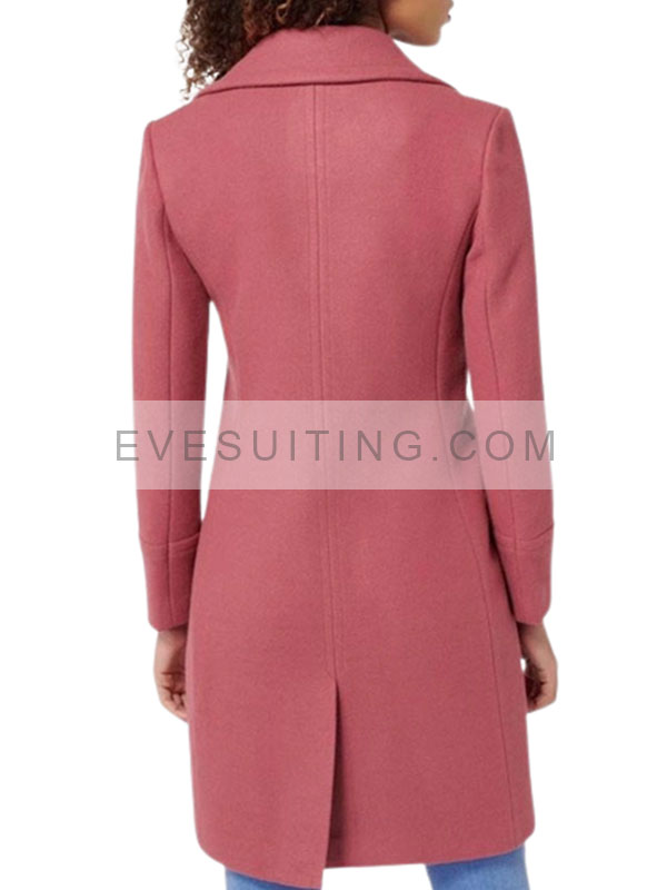 Riverdale Season 4 Lili Reinhart Pink Wool Trench Coat