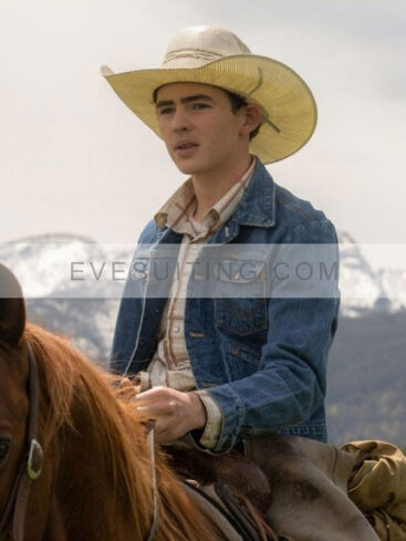 TV Series Yellowstone S05 Finn Little Denim Blue Jacket