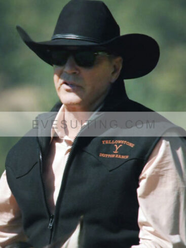 Yellowstone John Dutton Kevin Costner S05 Black Vest