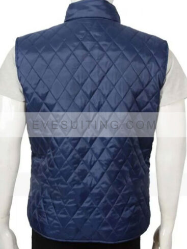Yellowstone Tv Series Kevin Costner Blue Quilted Vest
