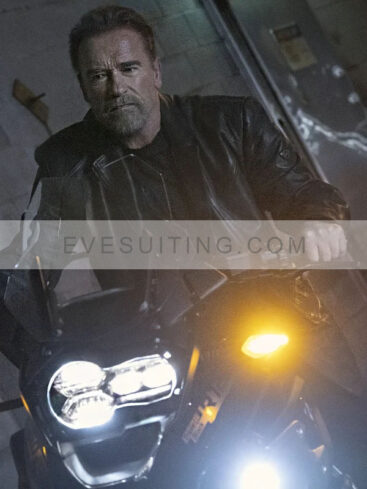 Arnold Schwarzenegger FUBAR 2023 Luke Brunner Leather Black Jacket