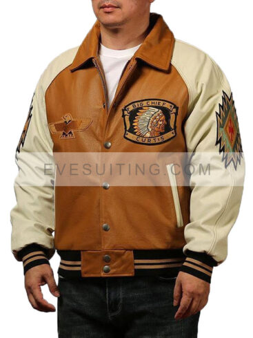 Big Chief Curtis Letterman Leather Jacket