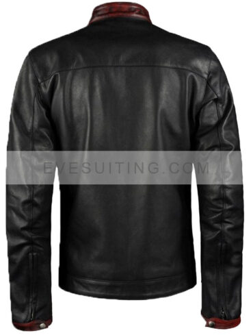Christian Bale Dark Knight Batman Black Leather Biker Jacket